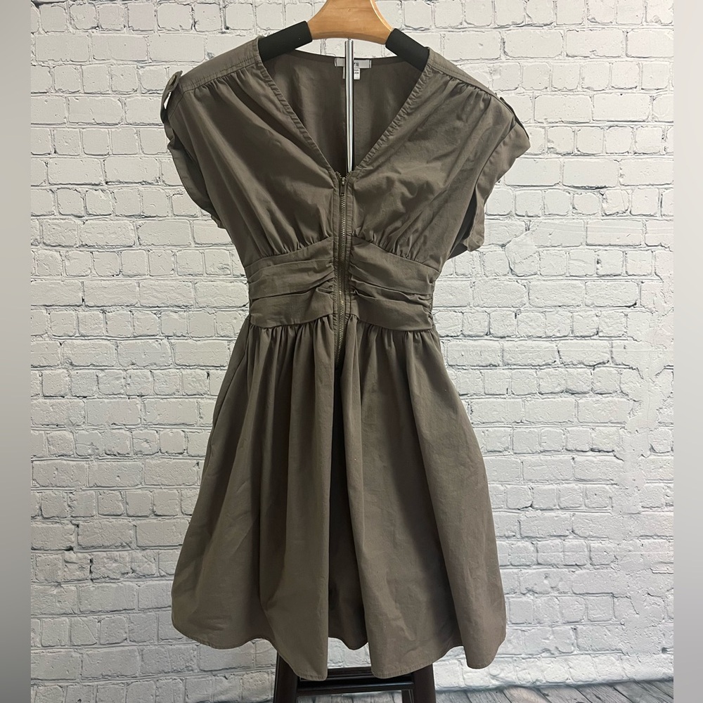 Bar III cap sleeve zip front dress size S